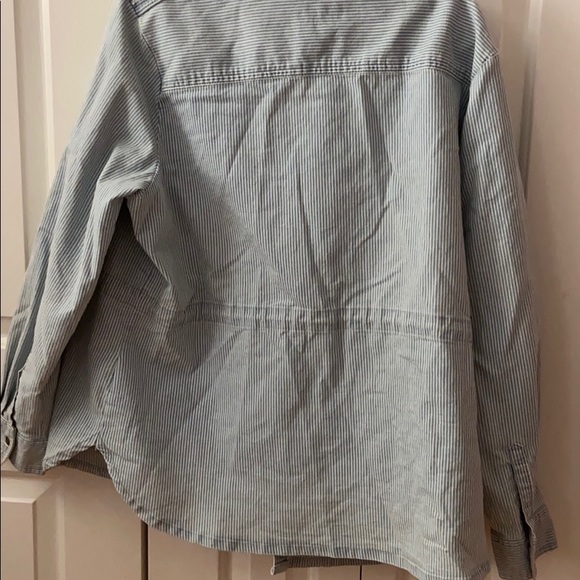 Plus Size Blue and White Striped Jacket - Picture 8 of 8